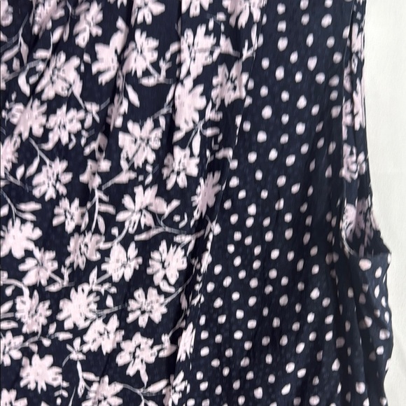 Rebecca Taylor Silk Blend Navy and Pink Floral Zip Shirt - Picture 7 of 9